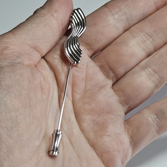 Sarah Coventry Jewelry - Sarah Coventry Swirl Silver Tone Lapel Stick Pin Vintage Signed